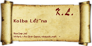 Kolba Léna névjegykártya